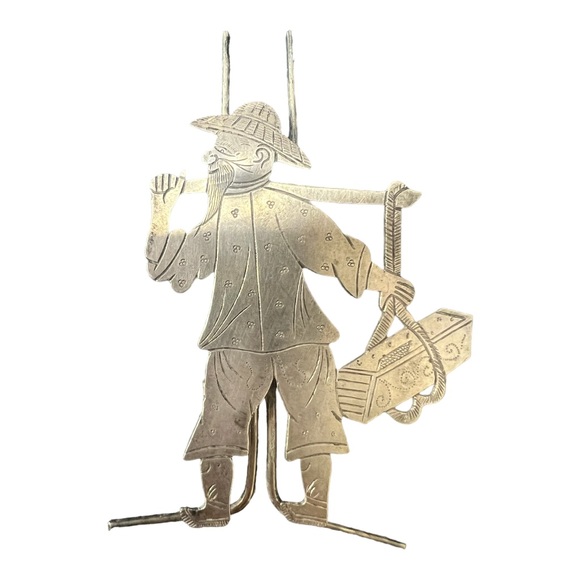 Vintage Chinese, 20th century. Eight figural easel back place card holders - Picture 7 of 12